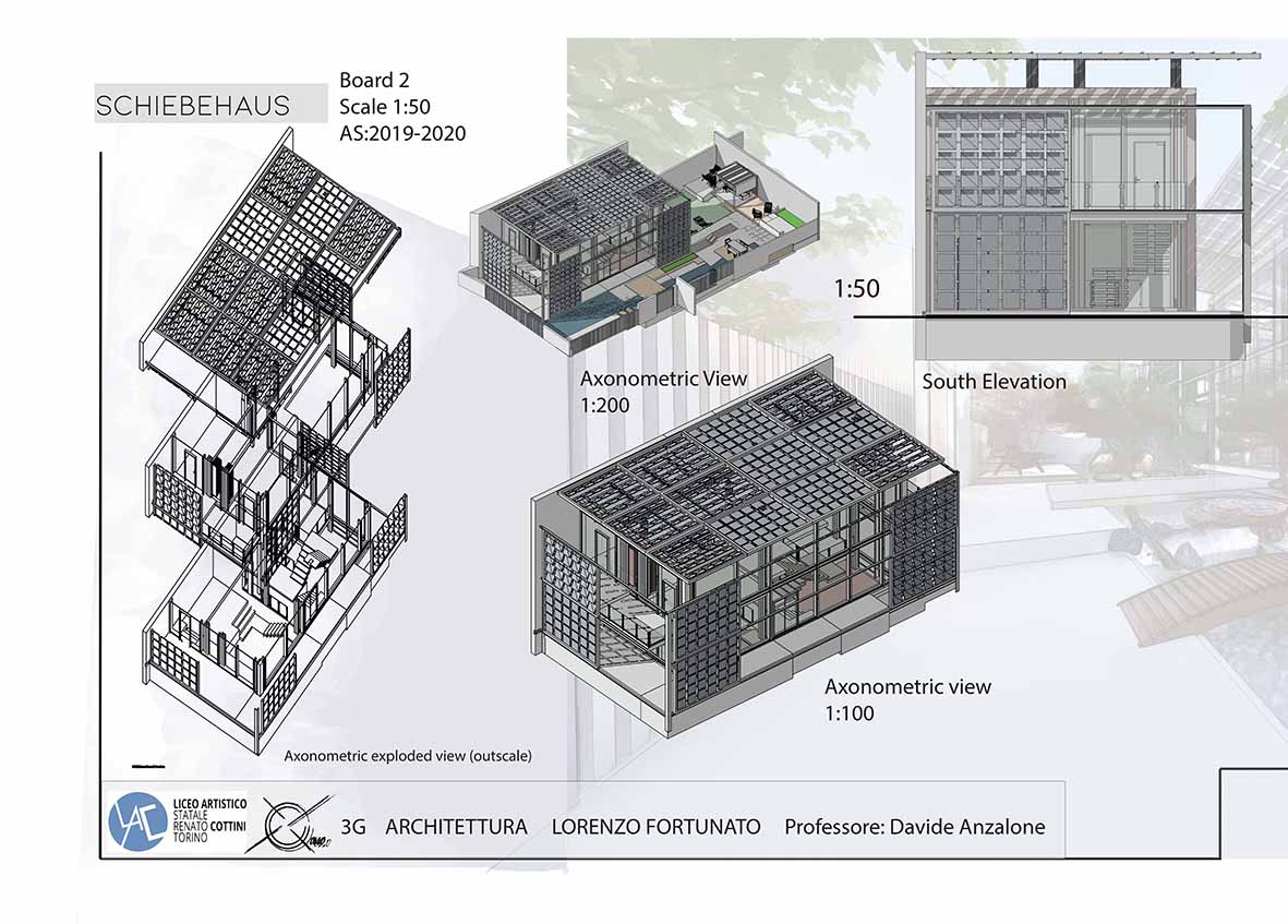 Schiebehaus Tavola 3 Studente Lorenzo Fortunato classe 3G architettura prof Anzalone
